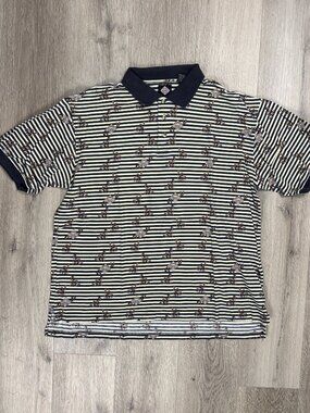 Vintage 90s Tabasco Golf All Over Print AOP Polo Shirt XL